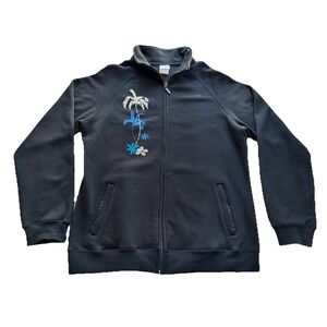 Crazy Shirts Hawaii Maui Women's Black Sz XL Zip Up Sweatshirt Jacket Beach Surf